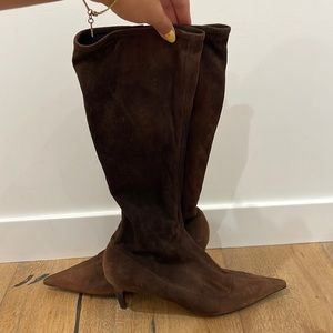 Prada Brown Heeled Boots